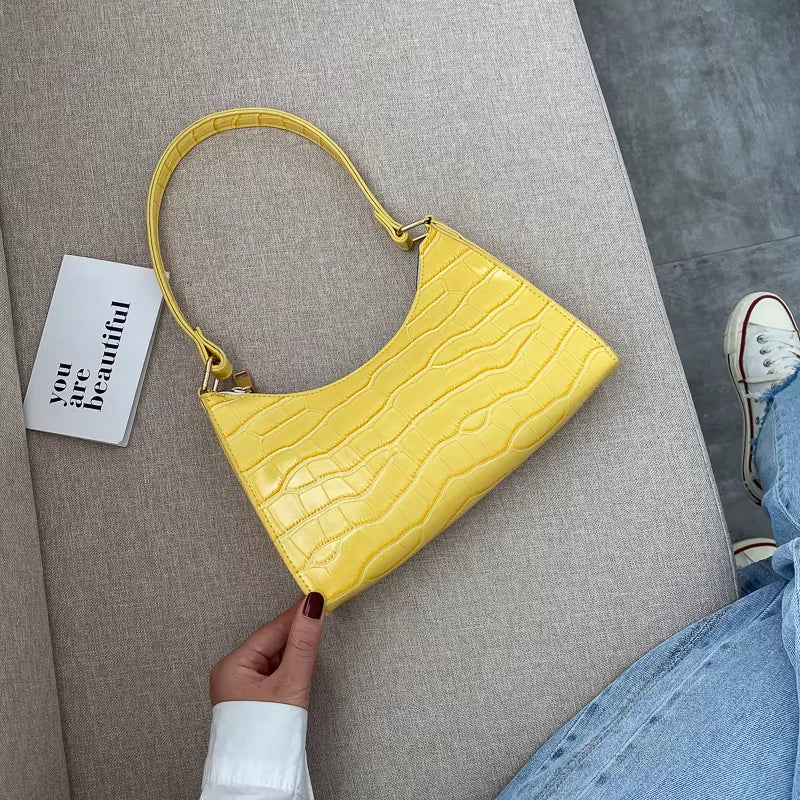 Fashion Exquisite Shopping Bag Retro Casual Women Totes Shoulder Bags Female Leather Solid Color Chain Handbag