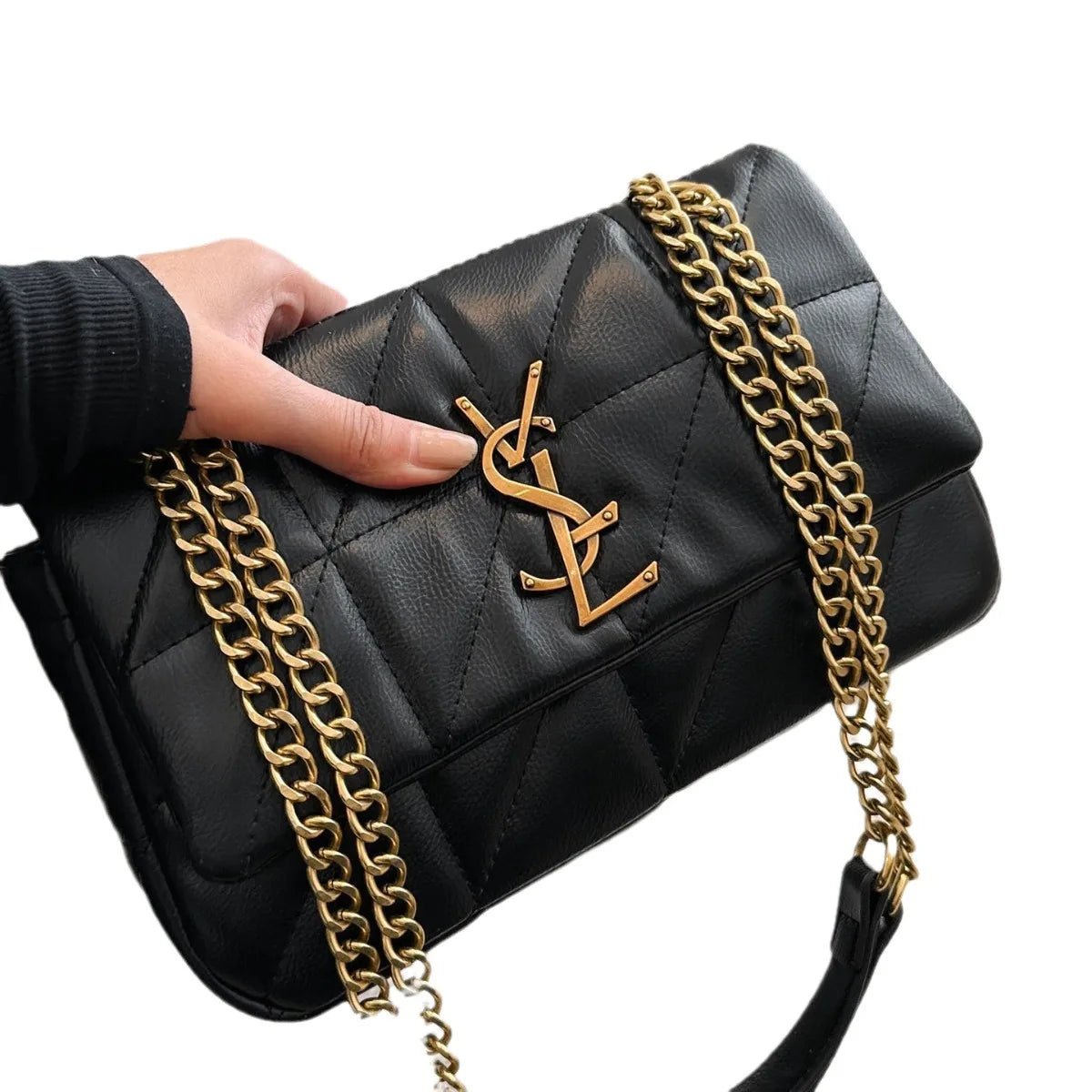 Luxury Fashion Women'S Chain Handbag PU Leather Girls Shoulder Messenger Bag Brand Lightweight Commuting Bag Tassel Square Bag